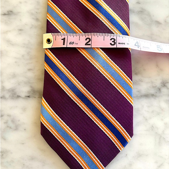 Silk stripe men’s tie in beautiful rich colours 3.5” wide - Picture 3 of 5